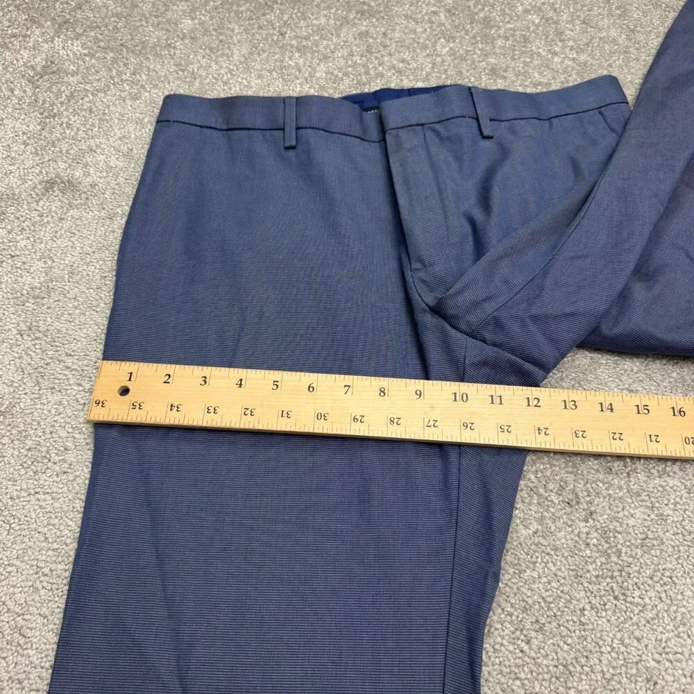 Banana Republic Non-Iron Modern Slim Fit Dress Pants Mens 33x30 Blue Cotton Work